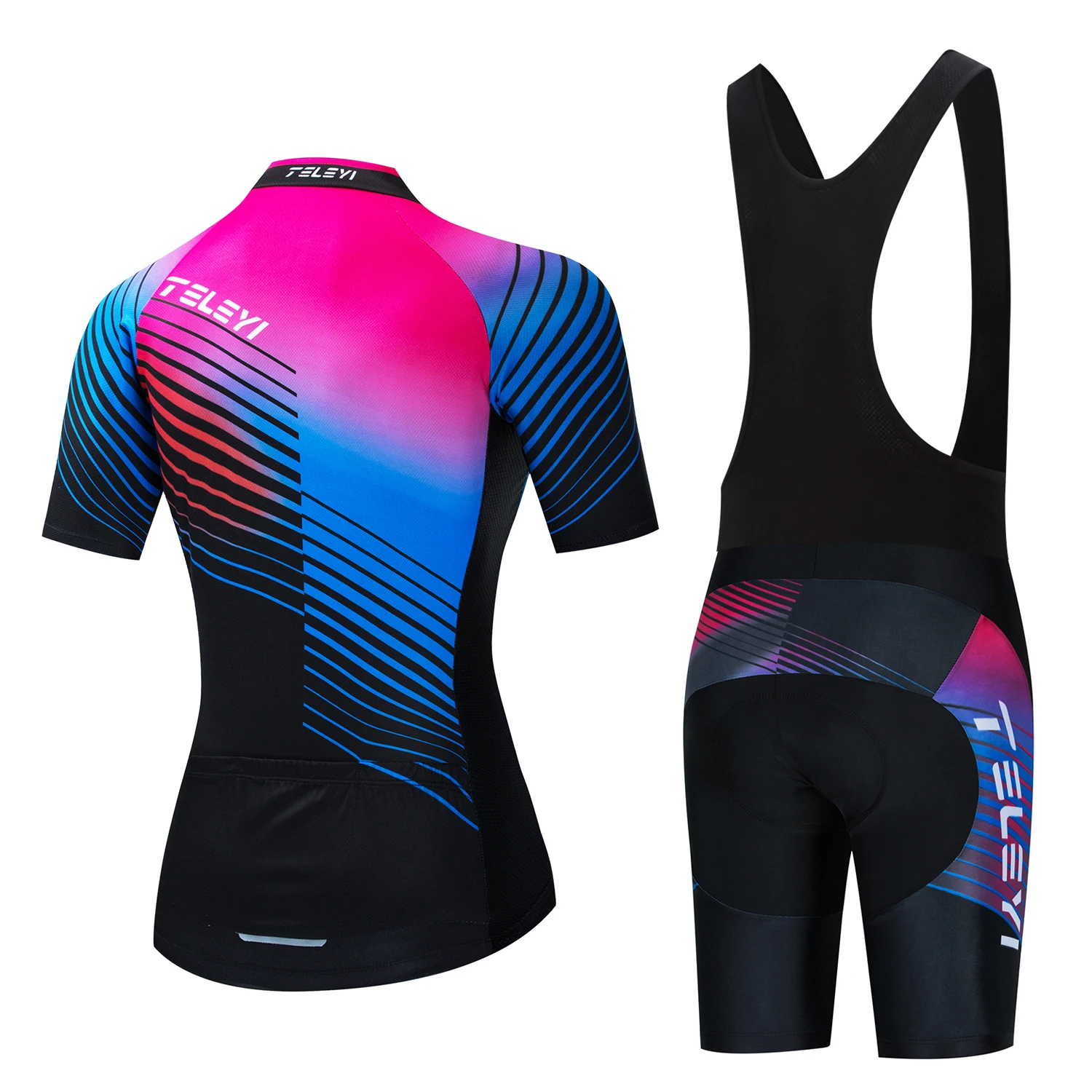 teleyi Pro Team Cycling Jersey Set Women Summer Bike Clothes MTB Ropa Ciclismo Bicycle Uniforme Maillot Quick Dry 5D Pad