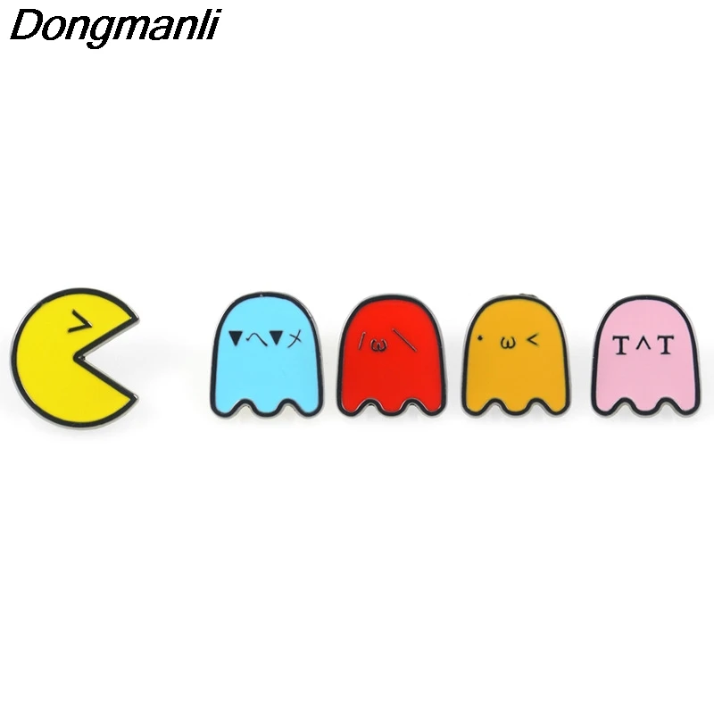 P4265 Dongmanli ювелирные изделия Забавные милые Pac-Man эмалированные булавки металлические милые воротнички и броши нагрудный знак брошь значок