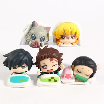 

Demon Slayer Kimetsu No Yaiba Kamado Tanjirou Nezuko Hashibira Inosuke Agatsuma Zenitsu Tomioka Giyuu PVC Figures Toys 5pcs/set