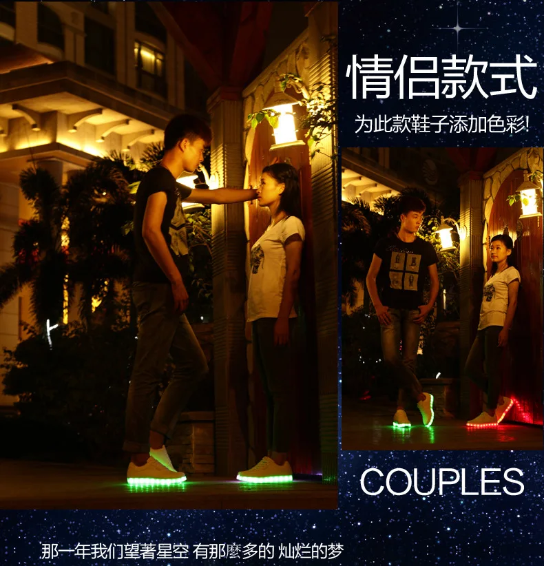 Boys Winter Sports Shoes Men's Colorful Luminous LED Lights Shoes Waterproof Non-slip Warm Shoes Men and Womendance Shoes