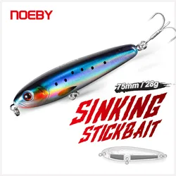 NOEBY – leurre crayon coulant, appât artificiel idéal pour la pêche au bar ou à la truite, Stickbait, au lancer Long, Wobbler, 75mm, 28g 