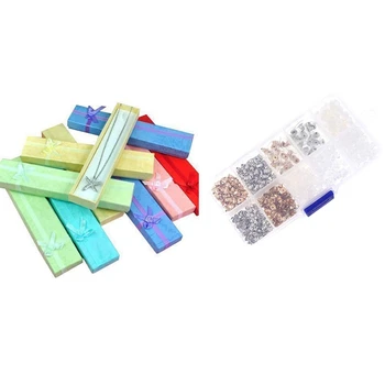 

10 X Necklace Gift Boxes & 1 Set 530 Pcs Diy Jewelry Accessories Earplugs Handmade Basic Accessories