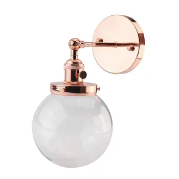 

Decoration Classic Industrial Round Wall Lamp Sconce Globe Glass Shade Home Loft Wall Light Bulb Not Included