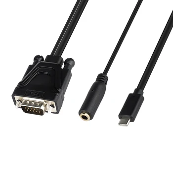 

1pc Type-C to VGA Adapter Cable Wire with 3.5mm Audio Female Port for PC Phone Cable USBC USB 3.1 to VGA Adapter for Macbook pro