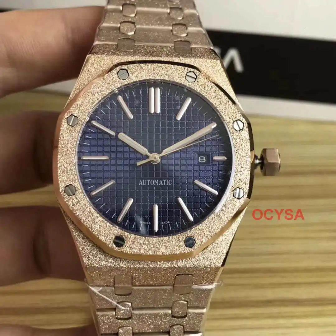 

FROSTED GOLD Luxury Mechanical Automatic Gmt Men Mens Designer Diamond Top Brand Watch Wristwatches Watches Man Montre