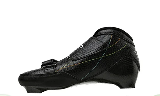 Black boot Only Крытый трек скорости гонки длинные уличные трассировки асфальт дорога встроенные скорости коньки обувь углеродного волокна взрослые дети спортивные Ролики Patines - Цвет: Black boot Only