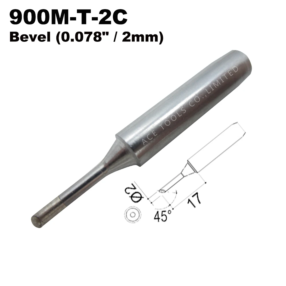Soldering Tip 900M T 2C Bevel 2mm for Hakko 936 907 Milwaukee M12SI 0