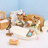 New Style Miniature Forest Family Villa 1/12 Furniture Set Toy Forest Animal Family Mini Bedroom Living Room Furniture Set 6