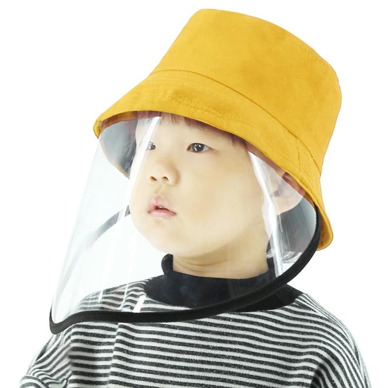 

PULUZ Anti-Saliva Splash Anti-Spitting Anti-Fog Anti-Oil Protective Cap Kids Fisherman Hat Removable Face Shield Yellow