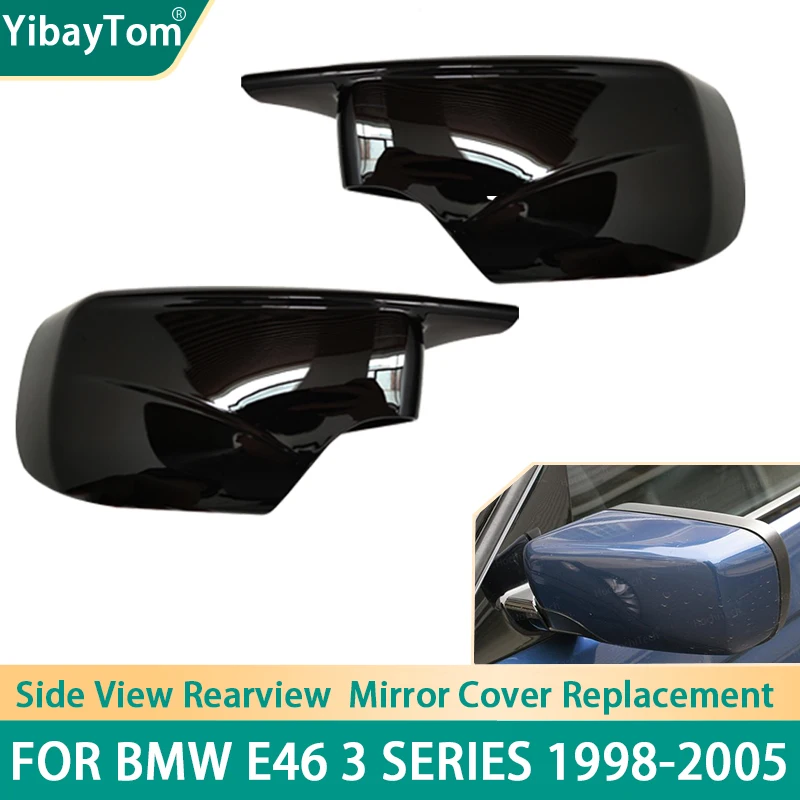Gloss Black M4 Style Side Door Wing Rear View Mirror Cover Cap Replacement For BMW E46 3 Series 1998-2005 | Автомобили и