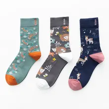 Женские носки в стиле унисекс с рисунком, 100 хлопок, Harajuku, цветные, полные носки для женщин, стандартная уличная одежда, 1 пара, Размеры 35-43