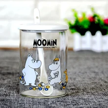 Творческий мультфильм прекрасный муминг Moomin стекло высокой емкости с крышкой Ложка для молока кофе чашка для завтрака самый красивый подарок Vaso