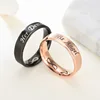 AsJerlya 6mm Couple Rings Her Demon His Angel Black Ring For Women Men Stainless Steel Eternal LOVE Jewelry Accessories 6