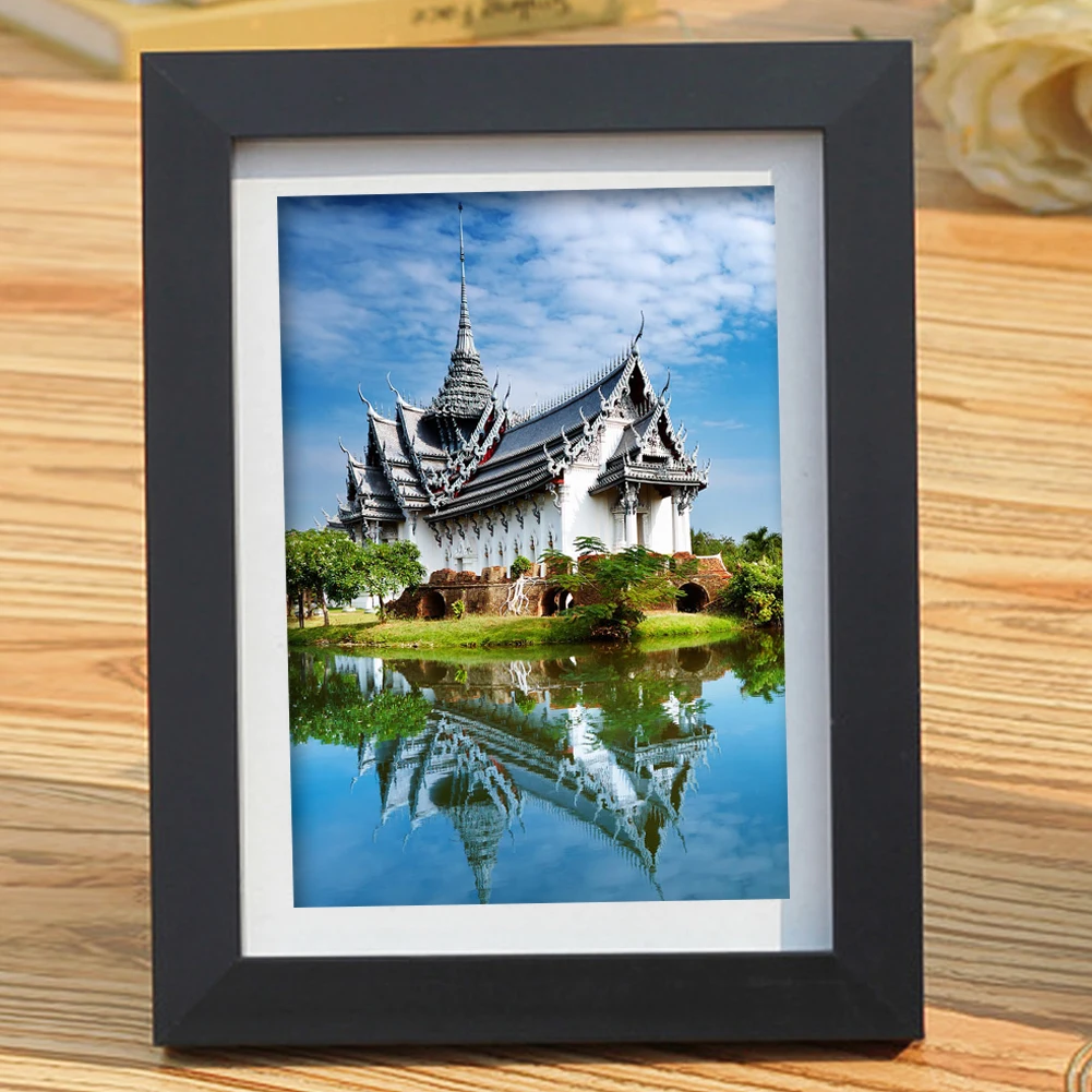 

A4 Black Photo frame Simulation Wood Plastic Photo Frame For 24*32.7cm Picture , Complete A4 frame With Glass , Hardboard Back