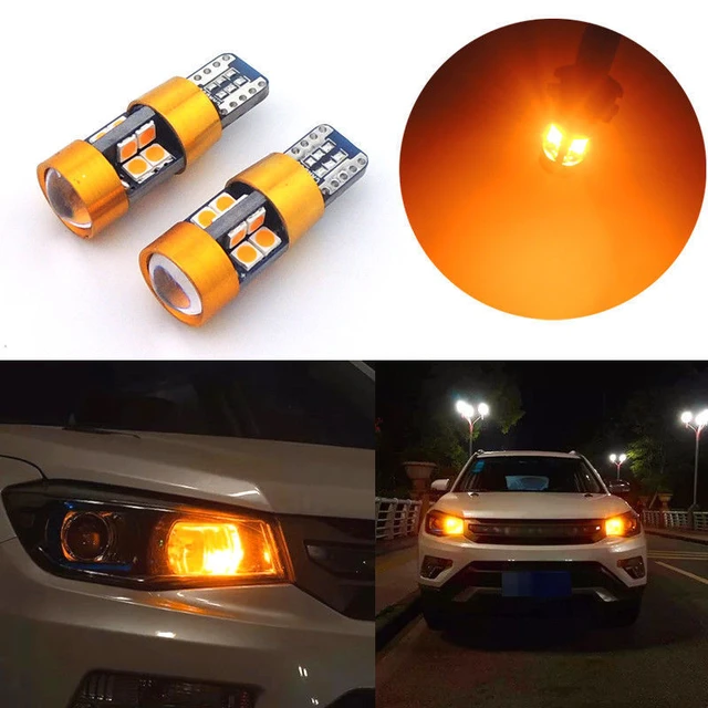 2pcs Car T10 LED Signal light Orange Amber Light 3030 12V Position lights  2821 Parking light 2827 2525 City W5WB 194NA 168 - AliExpress