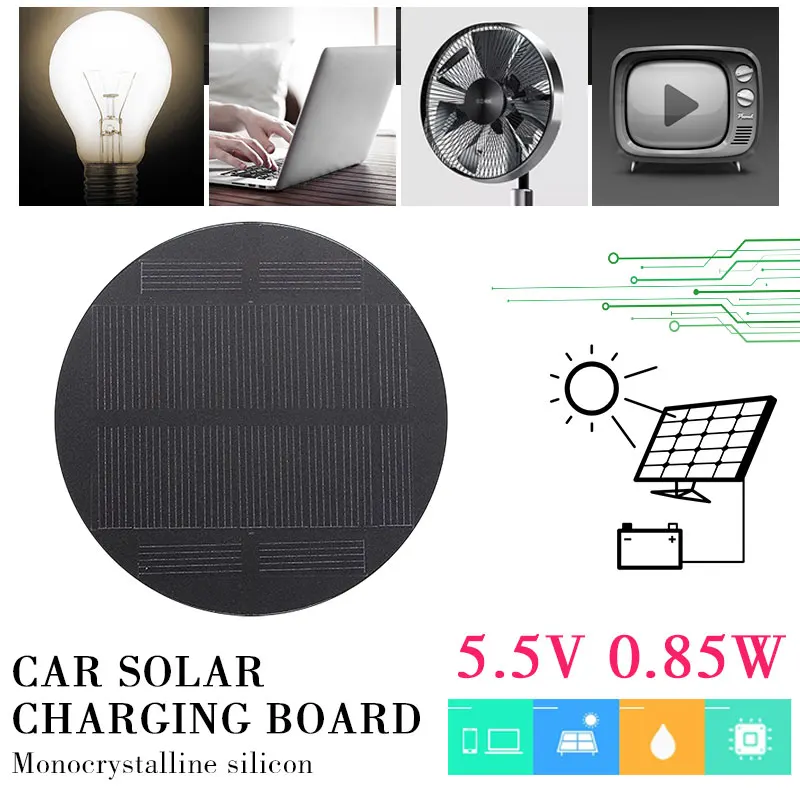 Cewaal Solar Panel 5.5V 0.85W Portable Mini DIY Module Panel System For Battery Cell Phone Chargers Portable Solar Cell