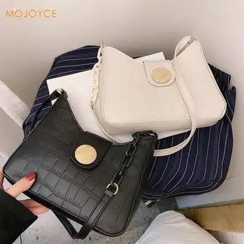 

Fashion Solid Color Stone Pattern Crossbody Handbag Women PU Leather Top-handle Shoulder Purse Female Messenger Totes Bag