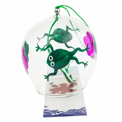 Японский Эдо ручная роспись стекла ветряные колокольчики Стекло ремесла ветер куранты подарок на день рождения - Цвет: frog