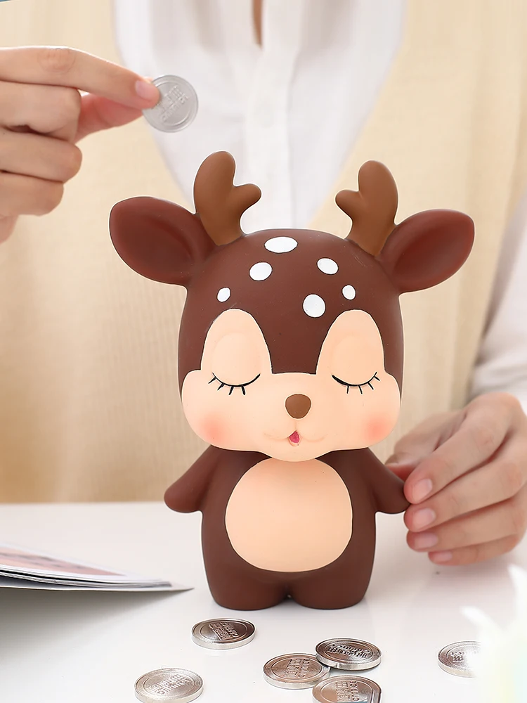 Мультяшная копилка с оленем депозитный ящик коробка для монет и денег хранилище