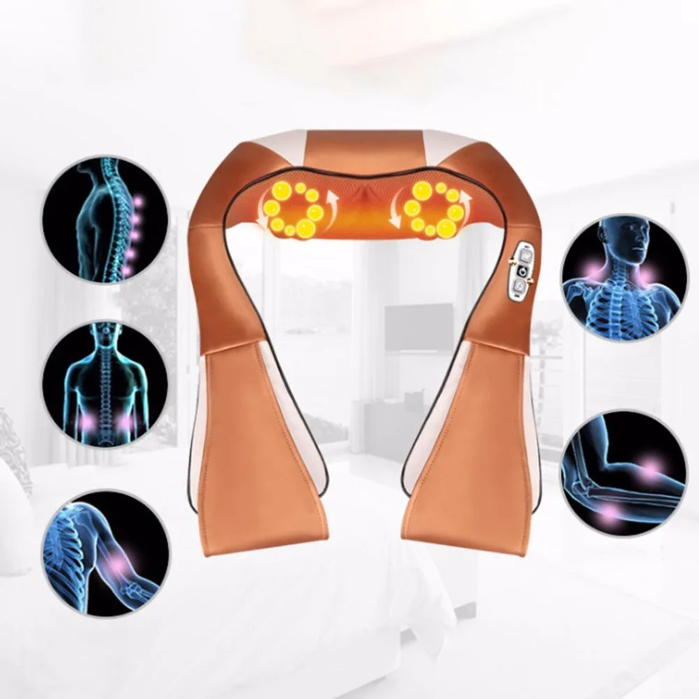 

New Electric Massage Cape 16 Massage Heads Infrared Therapy Neck Back Waist Pain Relief Health Care Household Massager Device