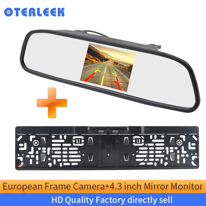 34.22€ 20% OFF|4,3 Inch LCD Auto Monitor RU Europäischen License Plate Kamera IR Licht Reverse Kamera Rückspiegel Monitor|car monitor|lcd car monitorcamera rearview mirror - AliExpress