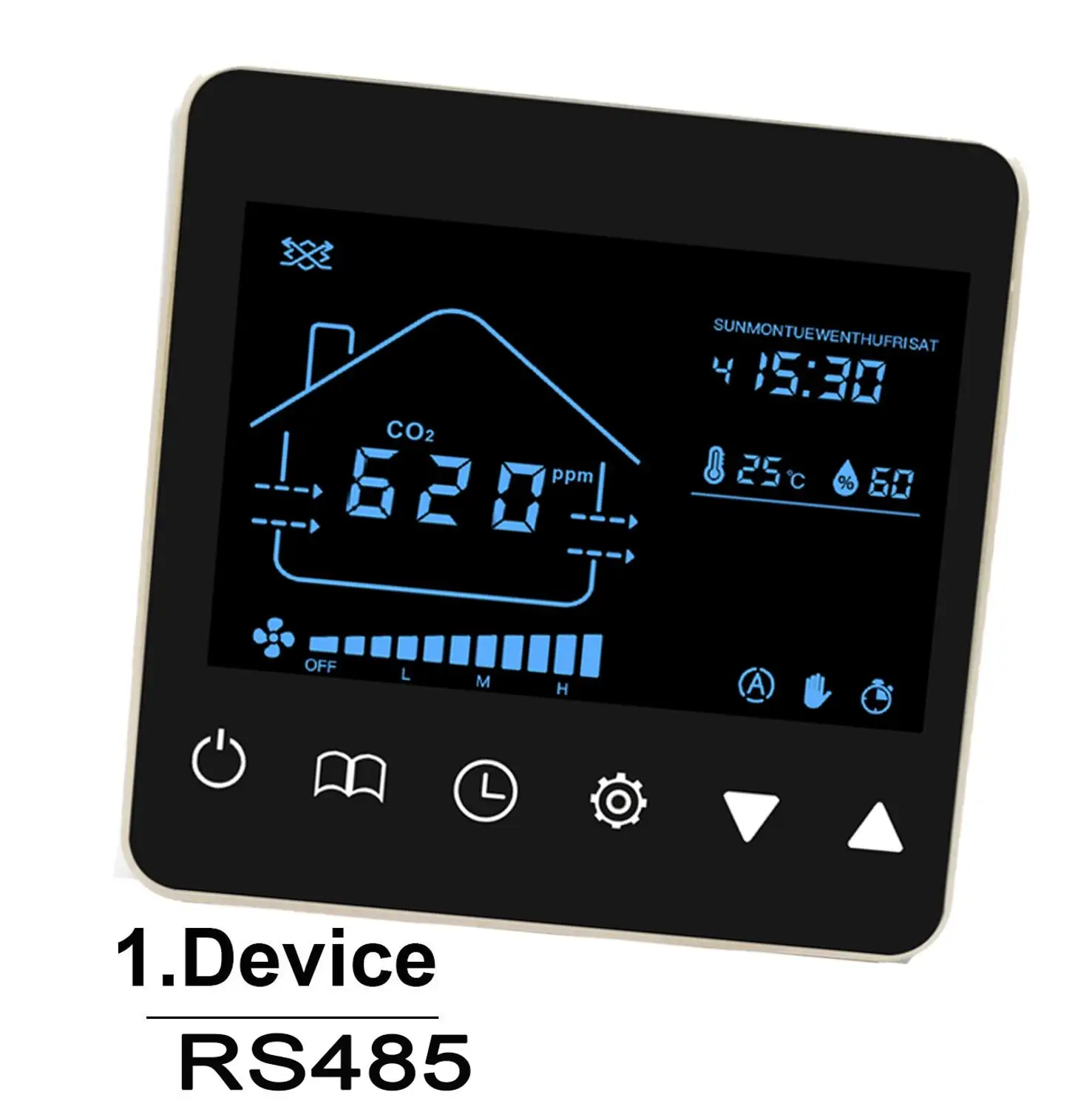 NDIR Смарт Co2 газовый регулятор, 3 скорости вентиляции Системы - Цвет: Device RS485