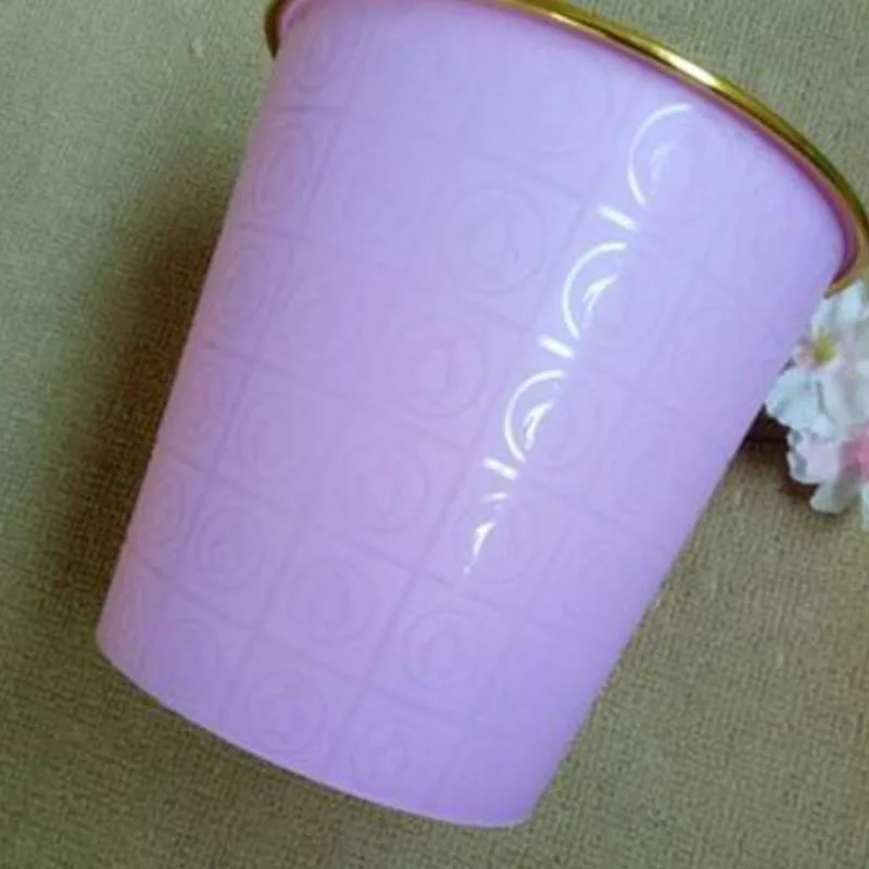 household simple solid color kitchen trash can with Phnom Penh plastic no cover bathroom paper basket factory wholesale