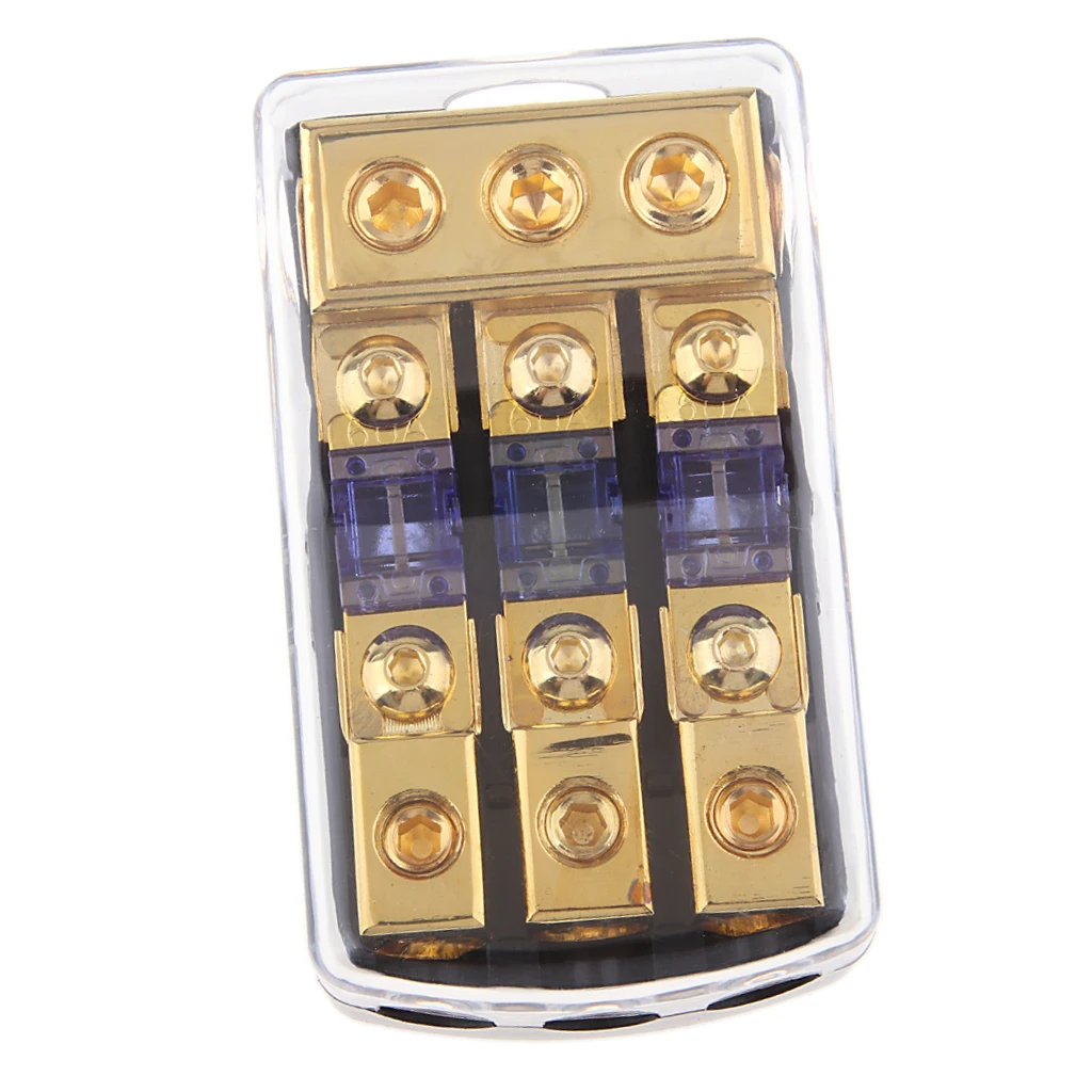 Distribution Block Audio 3-Way Fuse Power Splitter For Boat Marine Car Truck