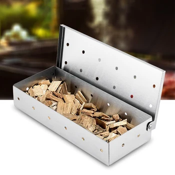 

Outdoor BBQ Wood Chips Smoker Box Stainless Steel Smoker Cold BOX for Indoor Outdoor Charcoal Gas Barbecue Grill Smoking Tool