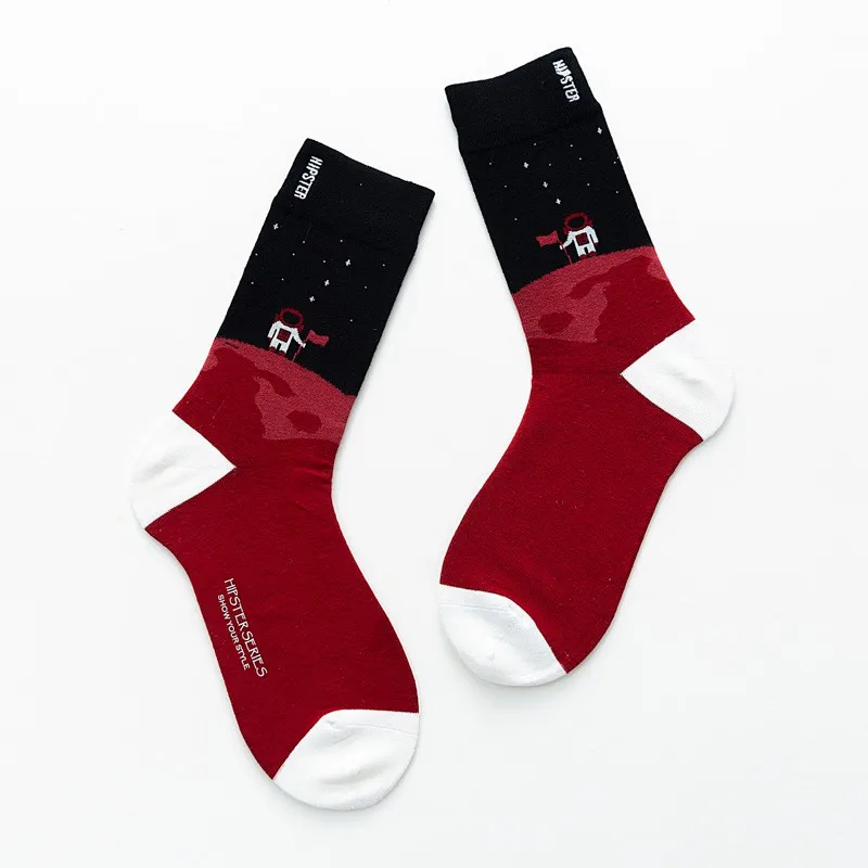Мужские носки в стиле унисекс с рисунком, 100 хлопок, Harajuku, цветные мужские носки, 1 пара, подарки, Размеры 35-43 - Цвет: 8124-2