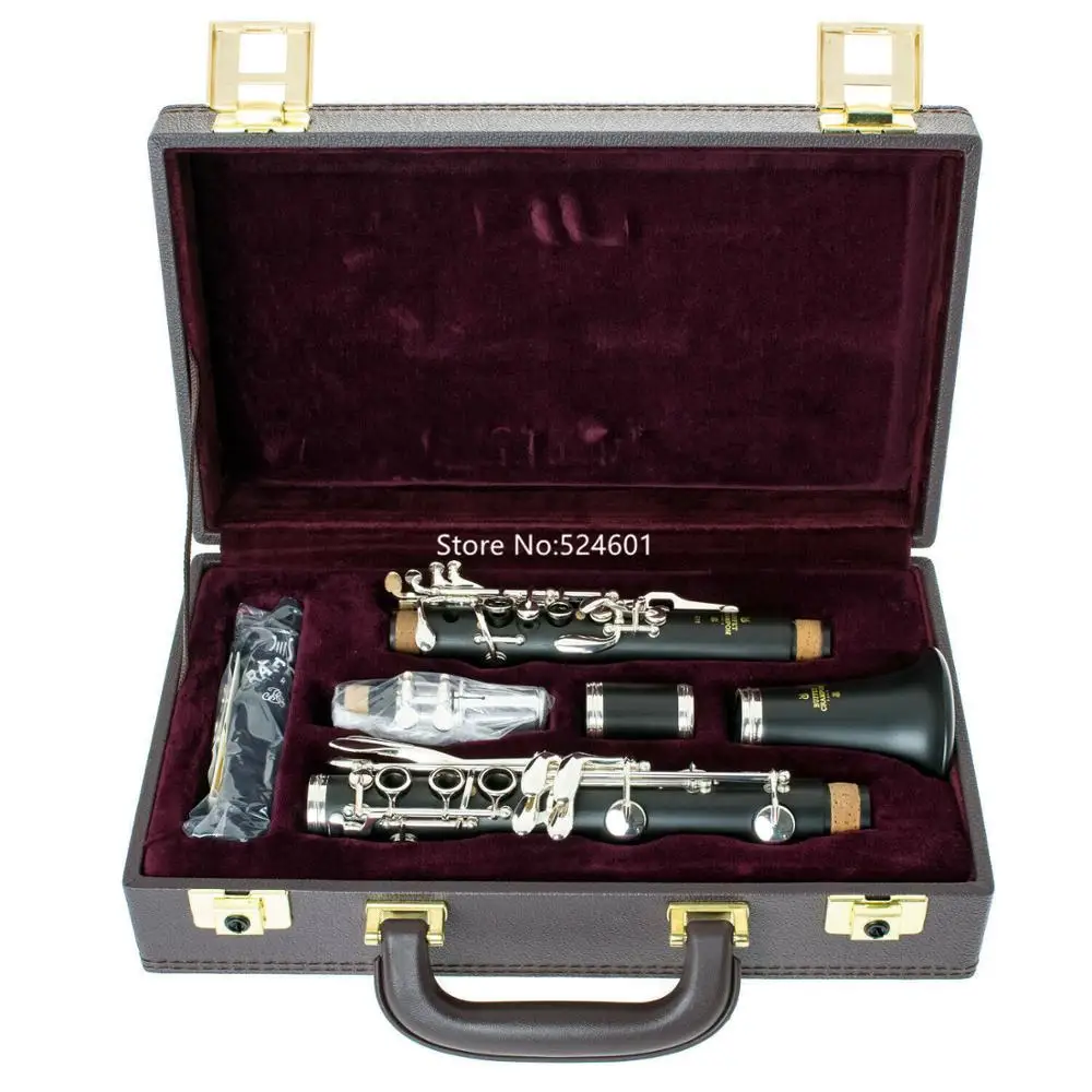 et Crampon E11 Clarinet in C 17 Keys Bakelite or Ebony Wood Body Nickel Plated Musical Instrument With Case