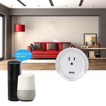 

Smart Plug with Plug-In LED Night Light, WiFi-Enabled Smart Socket, USB Charging Port, Compatible with Alexa, Google Assistant a