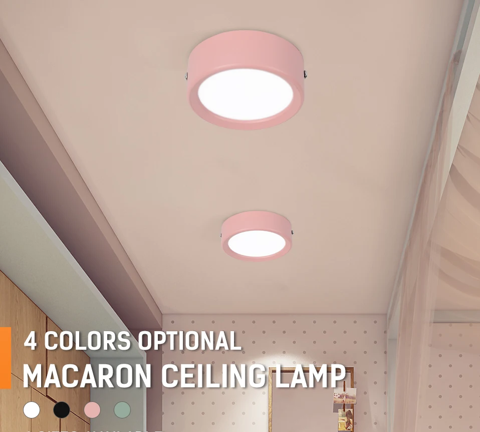 DINGDIAN светодиодный Современный ультра-тонкий Macaron лампа для потолка AC220V 3 Вт/5 Вт/12 Вт/18 Вт круглая спальня балкон гостиная простая Скандинавская лампа