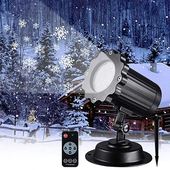 

Christmas Snowflake Laser Light Snowfall Projector Move Snow Outdoor Indoor Garden Laser Projection Lights New Year Party Decor