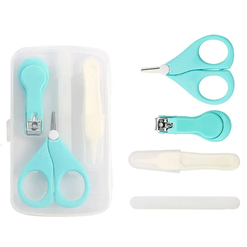 

Baby nail scissors four-piece baby safety nail clippers scissors nail file combination set