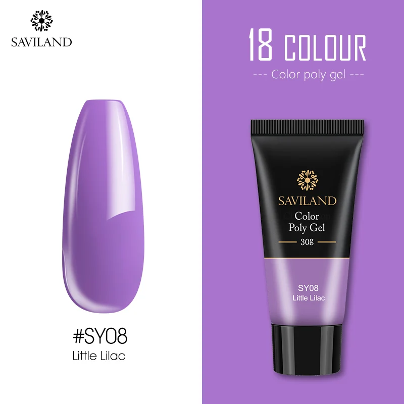 30ml SY08 SAVILAND цветной полигель для наращивания пальцев 24 Цвета УФ-гель для быстрого наращивания 30 г/15 г полигель-лак для ногтей Твердый Гель-лак для ногтей - Цвет: 30ml SY08