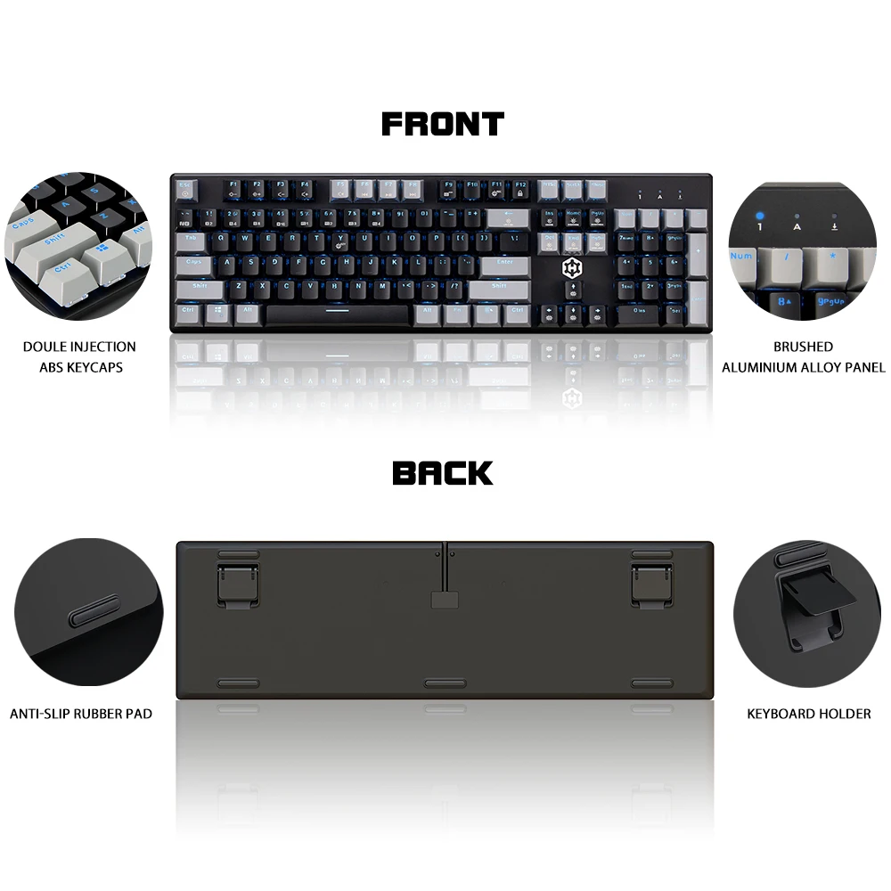 Механическая игровая клавиатура HEXGEARS GK706B с голубыми переключателями Kailh MX