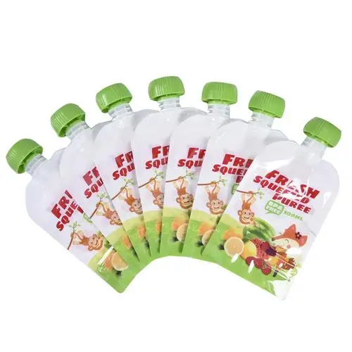 8pcs Baby Food Storage Pouch Portable BPA-Free Reusable Sealed Complementary Food Pouch Homemade Puree Pulp Storage Bag baby food storage containers portable food storage box food pouch