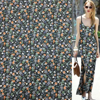 

Mini floral print 100% silk georgette gauze silk fabric 10momme very soft,SCG575