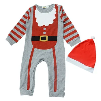 

Newborn Baby Clothes Boys Girls Christmas Costumes Long Sleeve Cute Santa Claus Pajama Jumpsuit Hat/Headband Baby Clothes Set