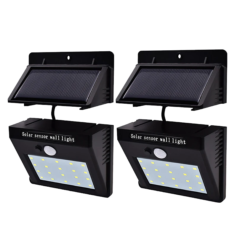 

2Pcs Solar Outdoor 20Led Split Wall Light Motion Sensor Waterproof Light For Garden Wireless Wall Light