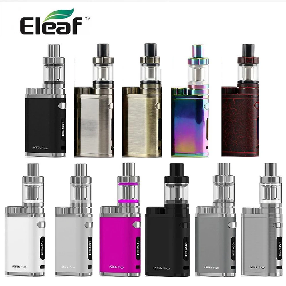 100% Оригинальный Eleaf iStick Pico 75 Вт Полный комплект с 2 мл Melo 3 мини/4 III бак вейп