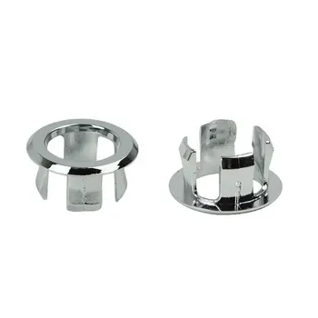 

10pcs Plastic Bathroom Round Silver Sink Drain Cap Accessories Durable Insert Kitchen Trim Basin Overflow Ring Cover