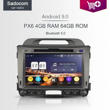 

720P DSP 8" PX6 2 din Android 9.0 Core 4GB RAM car radio 5.0 4G GPS Navi Car DVD Player RDS Radio For kia Sportage 2010-2014