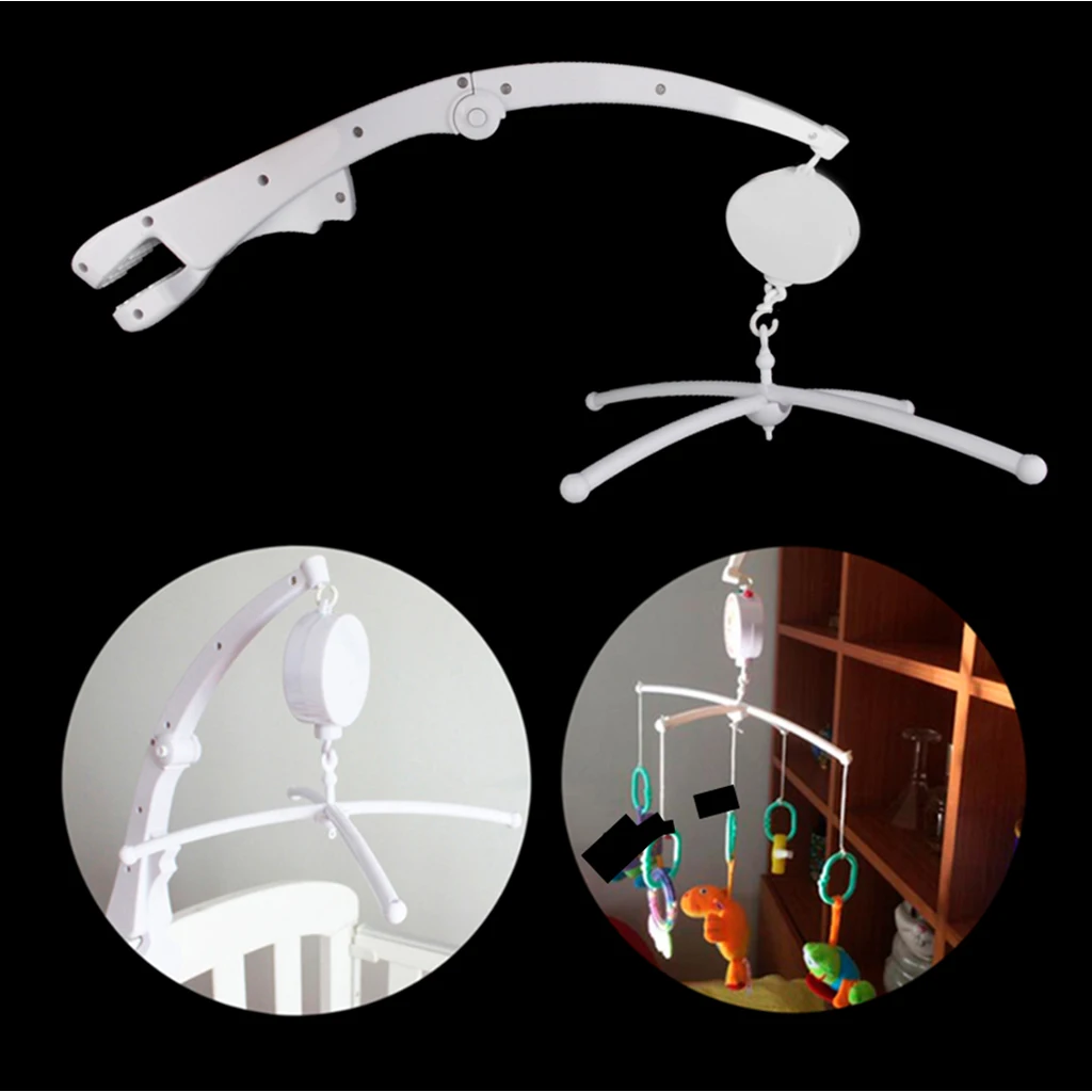 18 Inch Wind Up Mobile Music Box Baby Crib Nursery Mobiles, Bed Bell Toy Holder Arm Bracket for Custom Mobiles