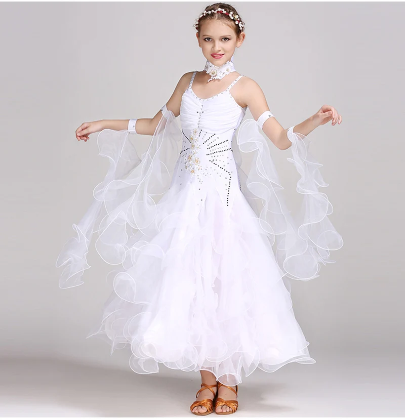 Стандартный бальный зал танцевальное платье es девушки высокого качества вальс-конкурс танцевальная юбка Дети Танго Бальные танцы платье