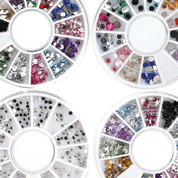 

1Disk/12Grides Hot Sale 3D DIY Nail Art Nail Rivets New Arrival Nail Decorations Round/Eye/Heart/Irregular Shape Nail Jewelry