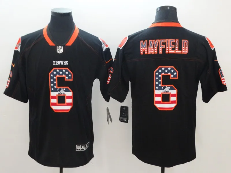 MEN Кливленд стилизованная Высококачественная Мужская Джерси Джарвиса Ландри коричневого цвета - Цвет: MEN
