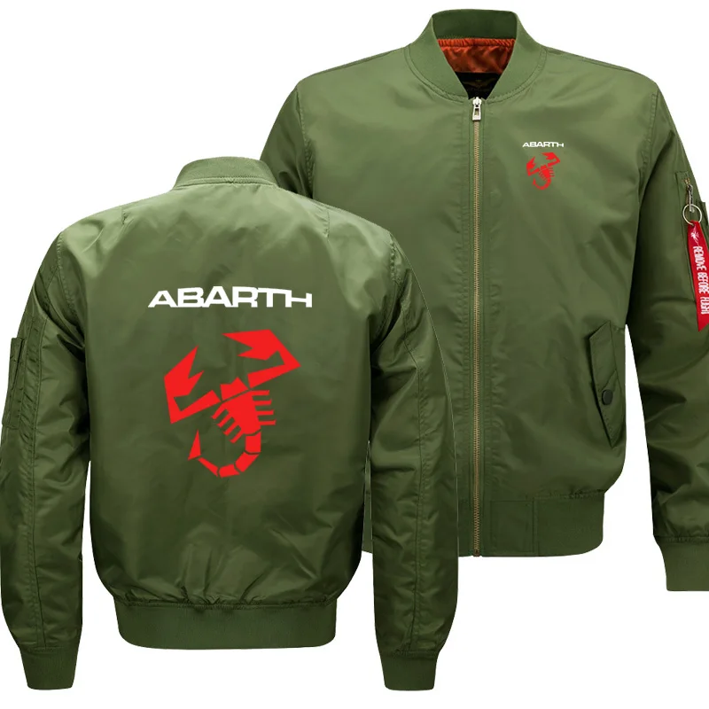 Мужская Летающая куртка Wintter теплая приталенная Летающая куртка для мужчин автомобиль ABARTH логотип принт толстовка хип-хоп Harajuku мужская одежда