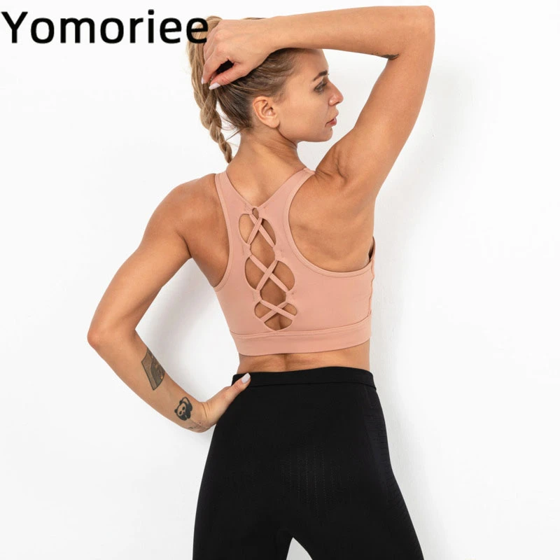 

Sport Women Yoga Bra Sexy Quick Dry Sweat Breathable Tank Gym Workout Running Training Push-up Crop Top Halter Vest Yomoriee